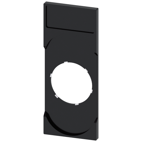 Label holder, 22mm, for twin pushbutton, flat, black, for labeling plate 12.5 mm x 27 mm