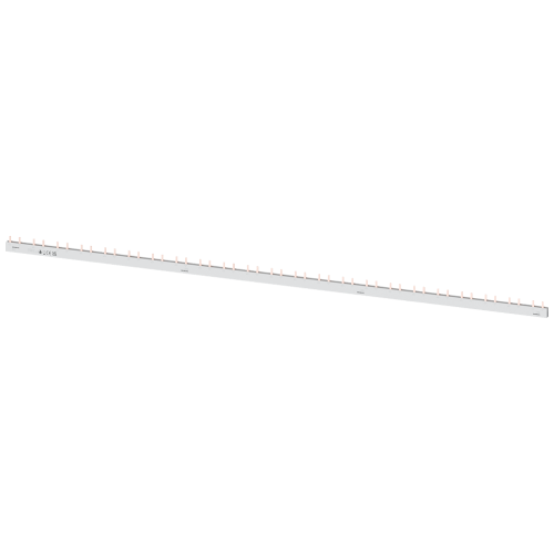 SENTRON 5ST pin busbar, 2-phase, 16 mm², 1016 mm, cuttable, for 2-pole MCBs with one 9 mm auxiliary/fault module per breaker.