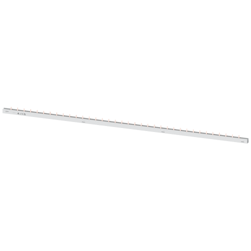 SENTRON 5ST pin busbar, 3-phase, 16 mm², 1016 mm, cuttable, for 1-pole MCBs with one 9 mm auxiliary/fault module per breaker.