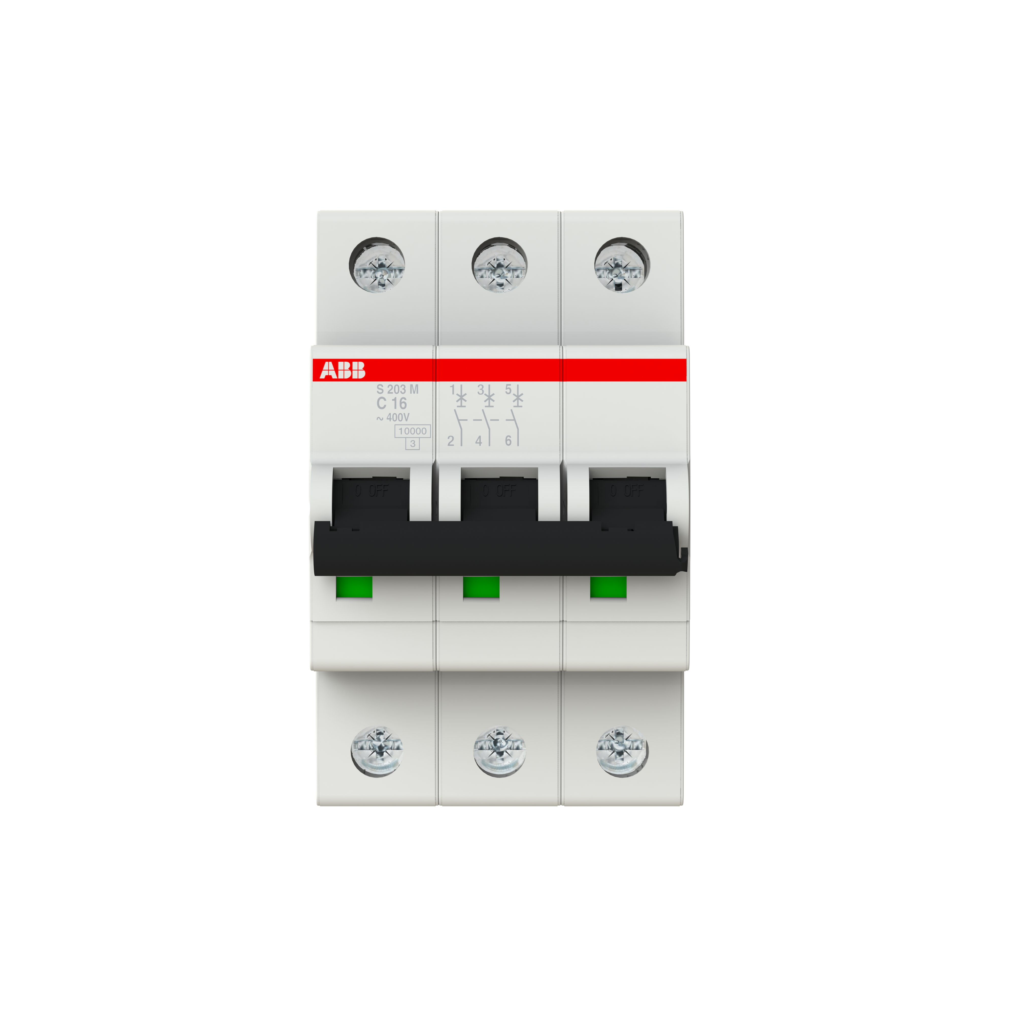 ABB S200M 3-pole miniature circuit breaker