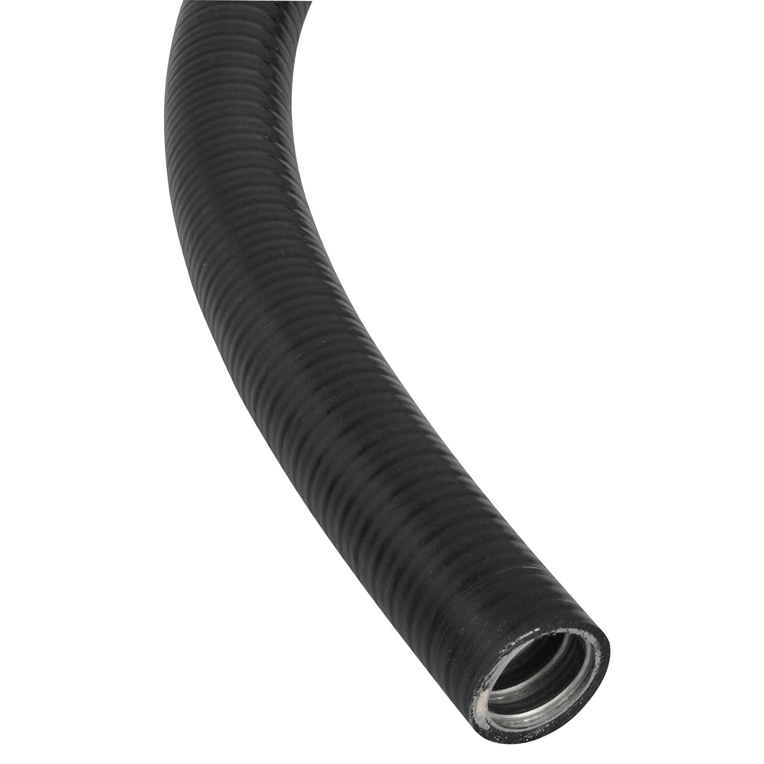 Adaptaflex PVC coated steel conduit, black, 16 mm nominal, complete 25 m roll.