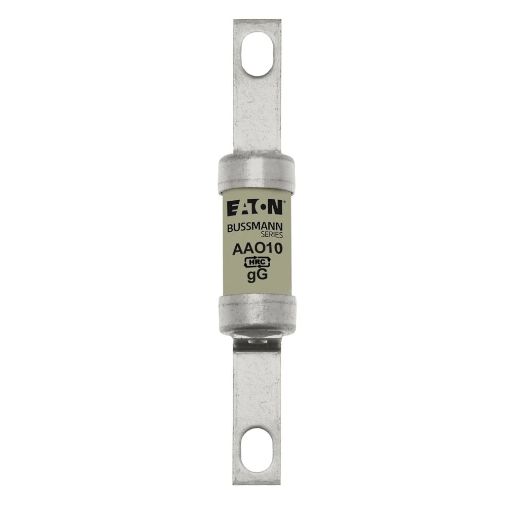 Eaton Bussmann AAO BS88 fuse link, 2 A, 550 V AC, gG, A2 offset bolted tags.