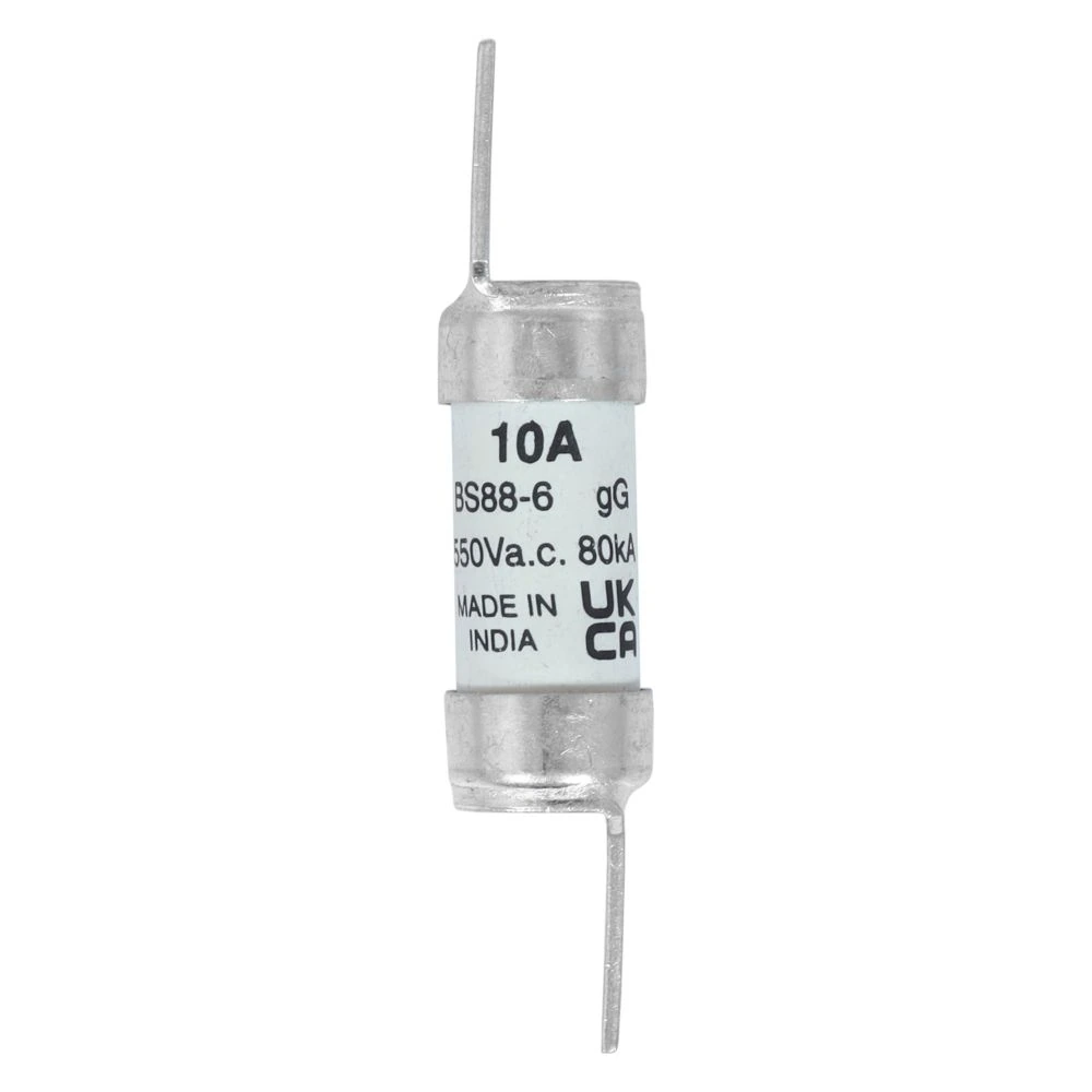 Eaton Bussmann ESD BS88 fuse link, 2 A, 550 V AC, gG, F2 offset blade tags.