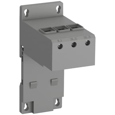 DB65 separate mounting adapter for TF65 thermal overload relays, DIN rail or screw mounting.