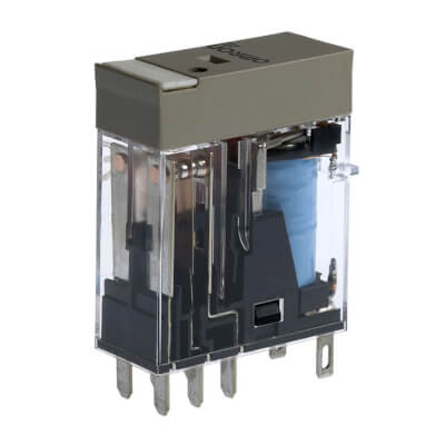 Omron G2R-2-SN, 2 changeover (DPDT), 24 V DC coil, with LED.