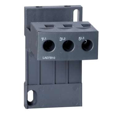 LAD7B10 separate mounting adapter for LRD01–LRD35 thermal overload relays, DIN rail or screw mounting.
