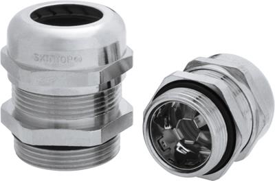 LAPP SKINTOP MS-SC-M EMC nickel-plated brass cable gland, M16 × 1.5, 4.5–10 mm cable range. Standard thread. Matching locknut ordered separately.