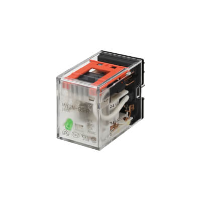 Omron MY4-GS-R, 4 changeover (4PDT), 220–240 V AC coil, without LED.