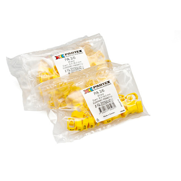 Partex slide-on markers — manufacturer range image.