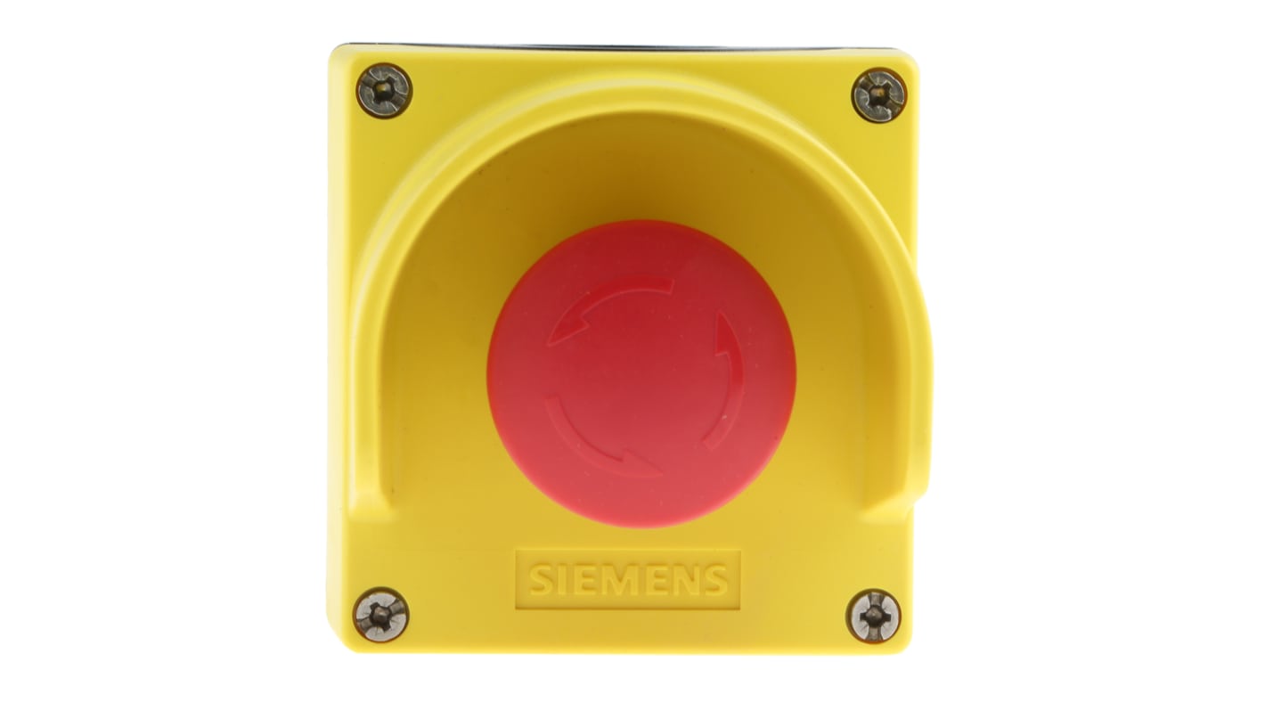 Siemens 3SU1801-0NB00-2AC2 complete yellow enclosed emergency-stop station