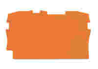 TOPJOB S 2002 end and intermediate plate, orange, 0.8 mm thick. For two-conductor 2002-120x terminal profile.