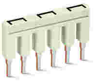 TOPJOB S 2002 insulated push-in bridge, 2 poles, light grey. 5.2 mm terminal pitch, 25 A nominal bridge current.