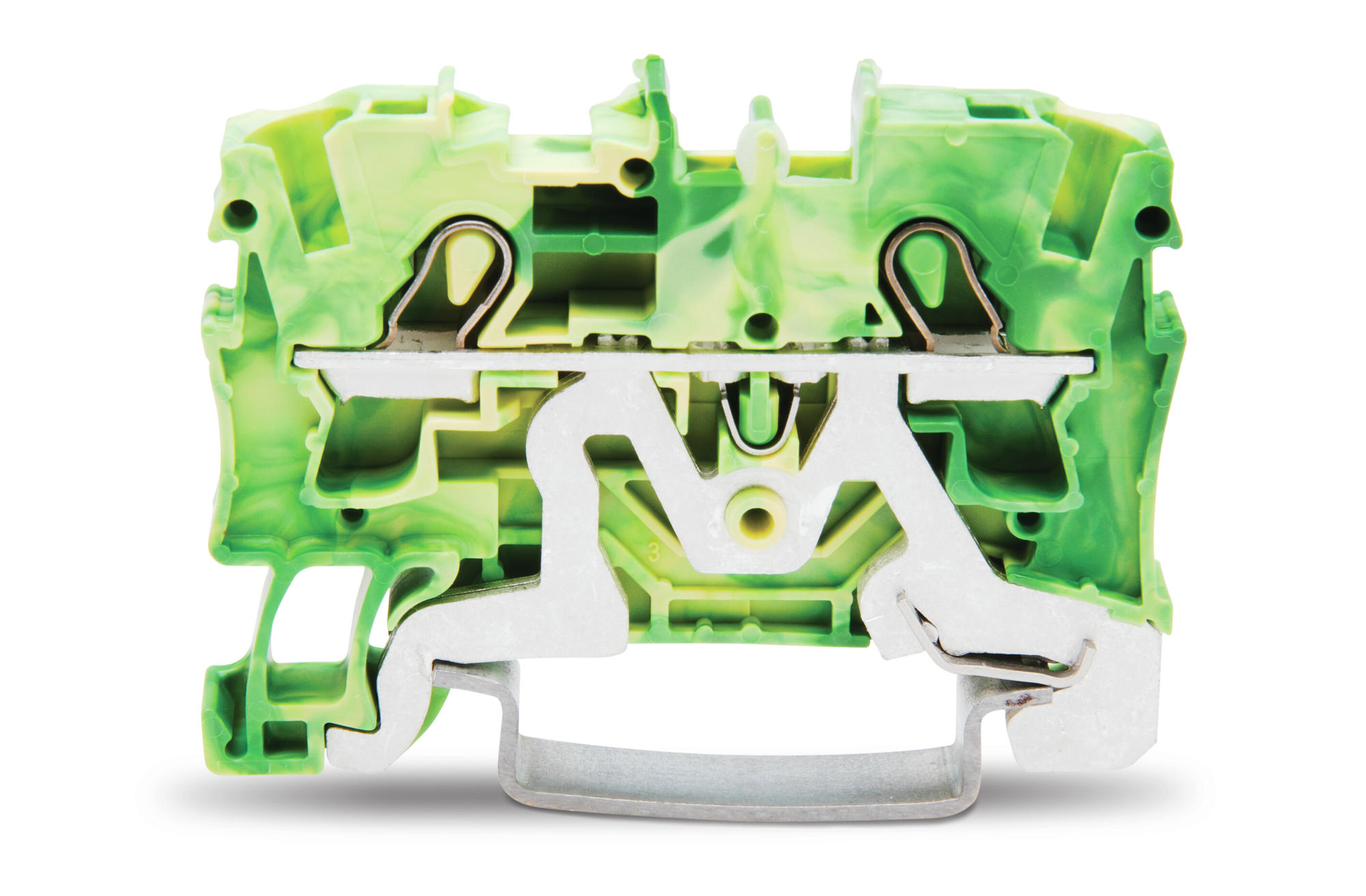 TOPJOB S 2004, 4 mm², two-conductor PE terminal, green/yellow. Push-in CAGE CLAMP, 6.2 mm wide.