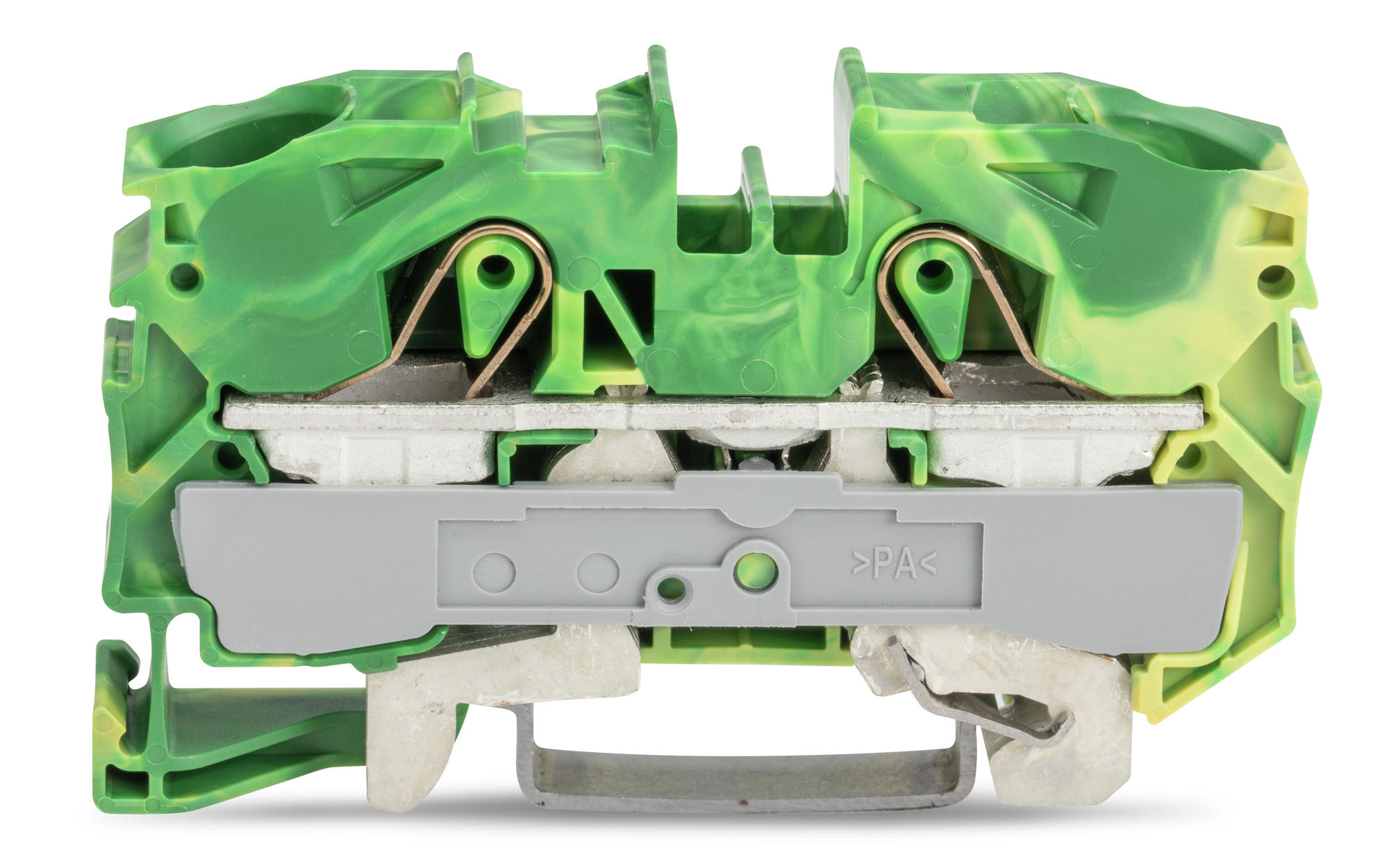 TOPJOB S 2016, 16 mm², two-conductor PE terminal, green/yellow. Push-in CAGE CLAMP, 12 mm wide.
