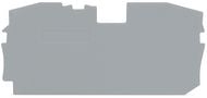 TOPJOB S 2016 end and intermediate plate, grey, 1 mm thick. For two-conductor 2016-120x terminal profile.