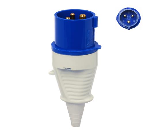 Walther industrial plug, 16 A, 230 V, 2P+E, IP44.